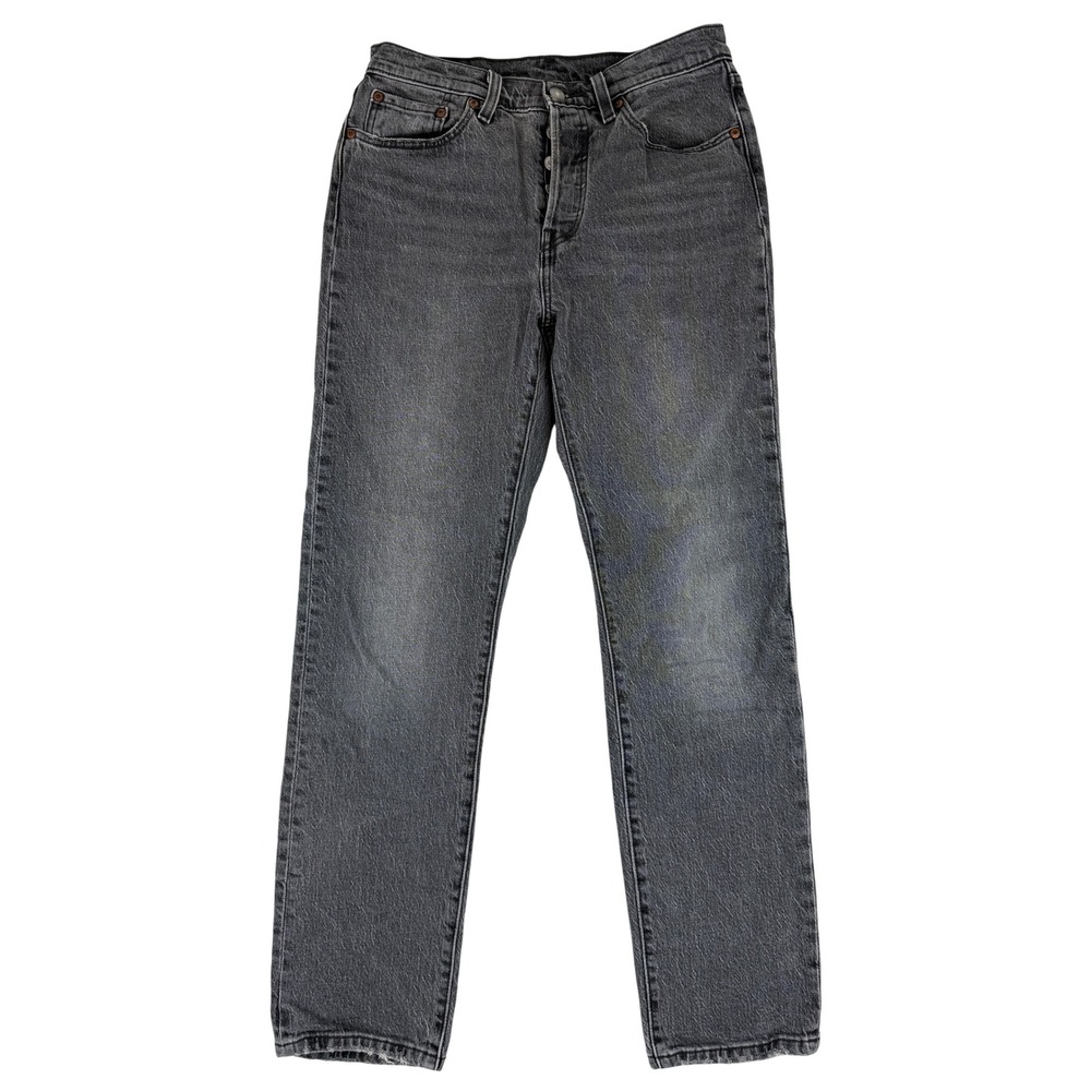 Levi's 501 Jeans Mens W28 L30 Gray Straight Leg Button Fly Premium Denim